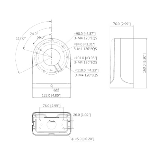 Dahua - PFB203W-B - Zubehör - Wandhalterung, Material: Aluminum, Wandhalterung, Modernes Design-Beschreibung lesen
