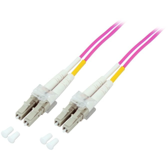 jetfiber-LC-LC-OM4-10 Jetrics, LWL Patchkabel, Duplex Jumper, LC-LC 50/125µ, OM4, LSZH, erika violett, 2.0mm, 10m-Beschreibung lesen