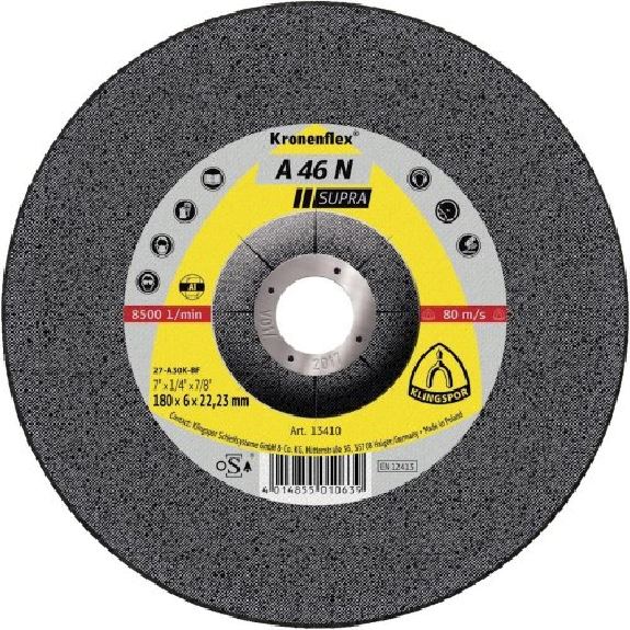 Schruppscheibe A46N Supra180x8mm gekr. Klingspor-Beschreibung lesen