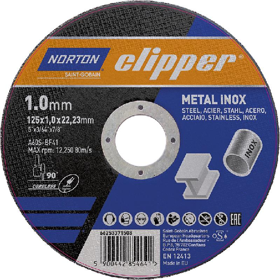 Trennscheibe Metall-Inox A60S-125x1.0x22.23mm-Beschreibung lesen