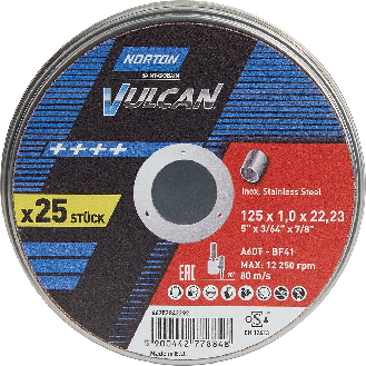 Trennscheibe Dose 25x Vulcan Inox 125x1,0mm-Beschreibung lesen