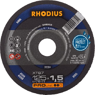 Trennscheibe XT67 125 x 1,5mm ger. Rhodius-Beschreibung lesen