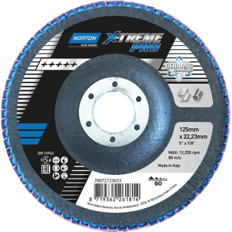 Fächecheibe X-Treme Pro 125 mm P60-Beschreibung lesen