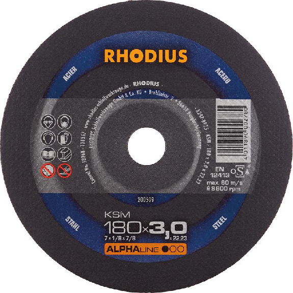 Trennscheibe KSM 230 x 3,0mm ger. Rhodius Trennscheibe KSM 230 x 3,0mm ger. Rhodius-Beschreibung lesen