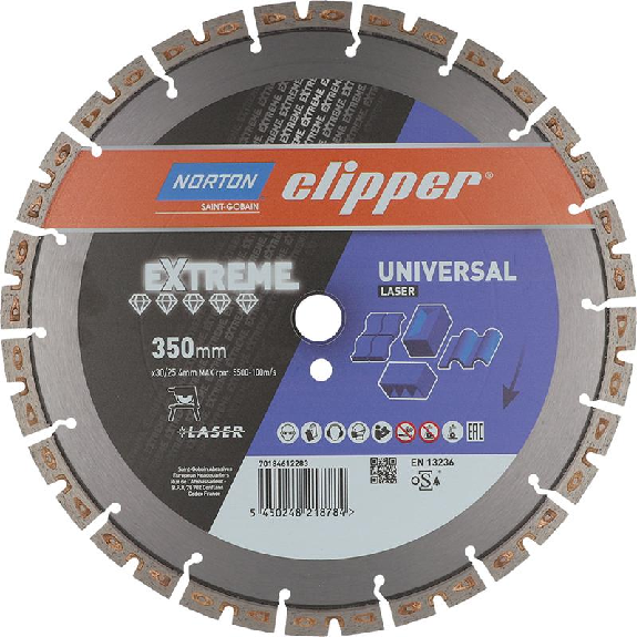 Diamantscheibe Clipper Diam-Trenn.ExtremUnivl Laser 300x30/25-Beschreibung lesen