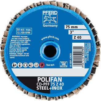 Mini-Polifan COMBIDISC 75mm K 40 Zirkon Pferd-Beschreibung lesen