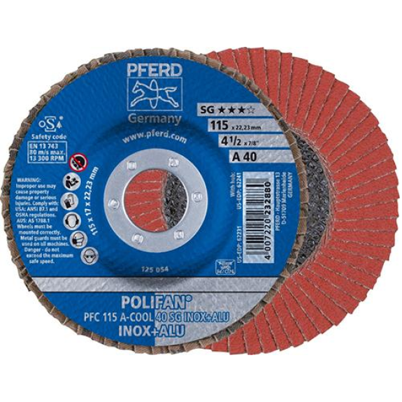 Fächechleifscheibe A-COOL SG gewölbt 115mm K40 Fächechleifscheibe A-COOL SG gewölbt 115mm K40-Beschreibung lesen