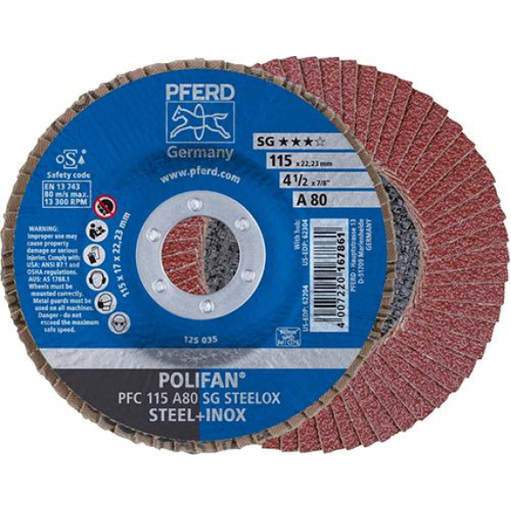 Fächechleifscheibe A 80SG gewölbt 115mm K80 Fächechleifscheibe A 80SG gewölbt 115mm K80-Beschreibung lesen