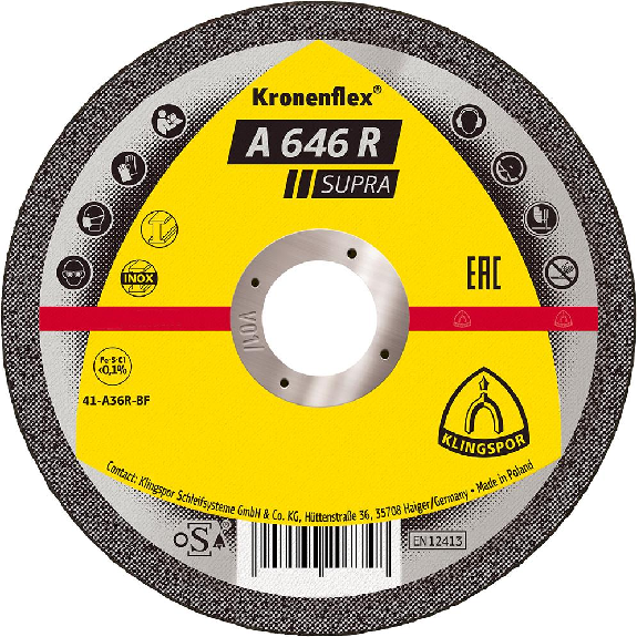 Trennscheibe A 646 R 125x1,6mm gera. Klingspor-Beschreibung lesen