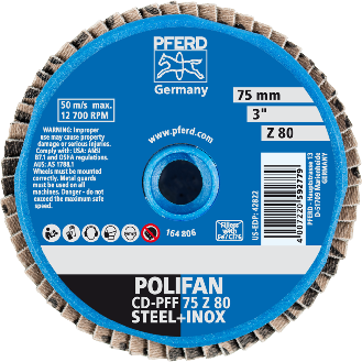 Mini-Polifan COMBIDISC 75mm K 80 Zirkon Pferd-Beschreibung lesen