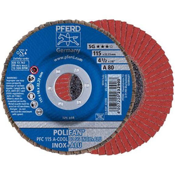 Fächechleifscheibe A-COOL SG gewölbt 115mm K80 Fächechleifscheibe A-COOL SG gewölbt 115mm K80-Beschreibung lesen