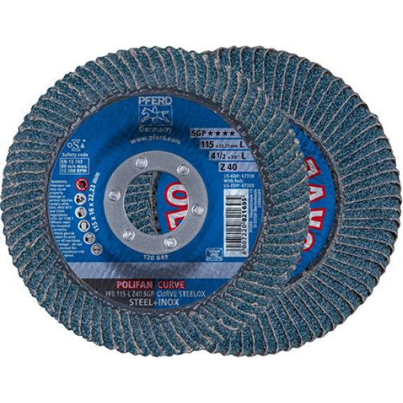Fächechleifscheibe Z 40SGP CURVE L 115mm K40 Fächechleifscheibe Z 40SGP CURVE L 115mm K40-Beschreibung lesen