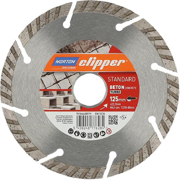 Diamantscheibe Standard Beton Turbo Ø125 Diamantscheibe Standard Beton Turbo Ø125-Beschreibung lesen