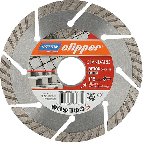 Diamantscheibe Standard Beton Turbo Ø115 Diamantscheibe Standard Beton Turbo Ø115-Beschreibung lesen