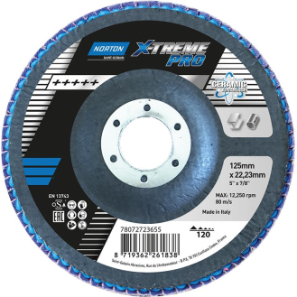 Fächecheibe X-Treme Pro 125 mm P120-Beschreibung lesen