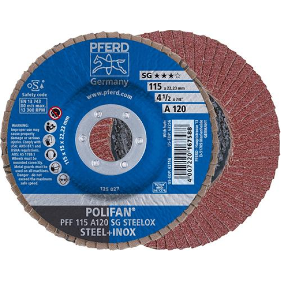 Fächechleifscheibe A120SG gerade 115mm K120-Beschreibung lesen