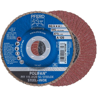 Fächechleifscheibe A120SG gerade 115mm K120-Beschreibung lesen