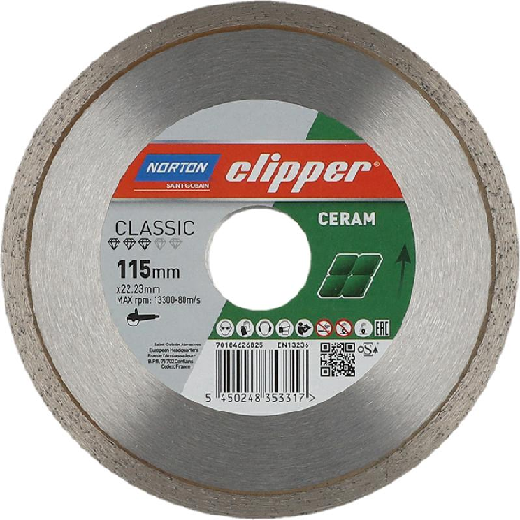 Clipper Diamant-Trenn Claceram 1670 115x22,23 mm-Lire la description