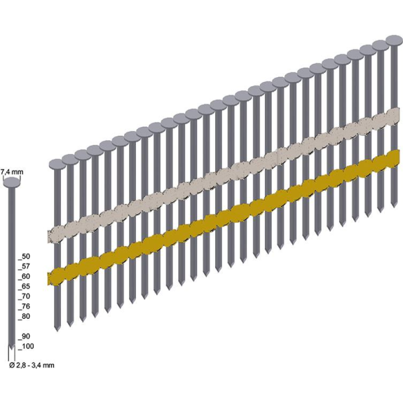 Rundkopfnägel, 3000 Stk. RK31/65BK Prebena Rundkopfnägel, 3000 Stk. RK31/65BK Prebena-Beschreibung lesen