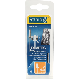 Blindniete Univl Ø 4 x 18 mm incl. Bohrer 50 Stk. Blister-Beschreibung lesen