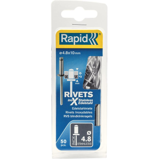 Blindniete rostfrei Ø 4,8 x 10mm incl. Bohrer50 Stk. Blister-Beschreibung lesen