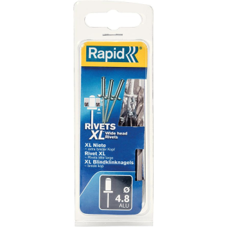 Blindniete Flachrundkopf Ø 4,8 x 30 mm + Bohrer 25 Stk. Blister-Beschreibung lesen