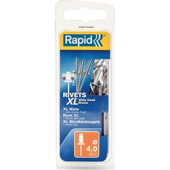 Blindniete Flachrundkopf Ø 4 x 18 mm + Bohrer 40 Stk. Blister-Beschreibung lesen