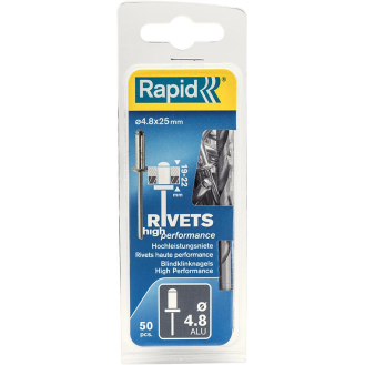 Blindniete Univl Ø 4,8 x 25mm incl. Bohrer50 Stk. Blister-Beschreibung lesen