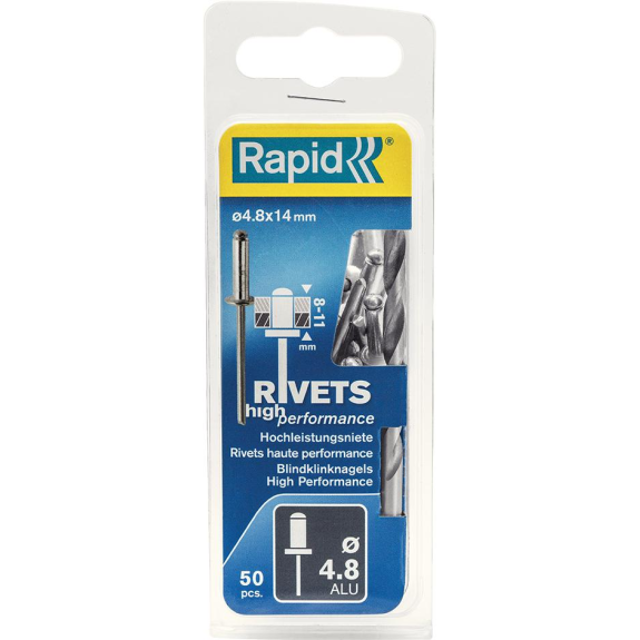 Blindniete Univl Ø 4,8 x 14mm incl. Bohrer50 Stk. Blister-Beschreibung lesen