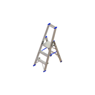 Escalera tijera con peldaños aluminio ATORN con plataforma y 3 peldaños, 1 cara-Leer más
