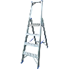 Escalera tijera con peldaños aluminio ATORN con plataforma y 4 peldaños, 1 cara Escalera tijera con peldaños aluminio ATORN con plataforma y 4 peldaños, 1 cara