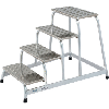 Escalera para máquina ATORN, aluminio, 4 peldaños, altura de plataforma de 0,8 