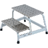 Escalera para máquina ATORN, aluminio, 2 peldaños, altura de plataforma de 0,4 