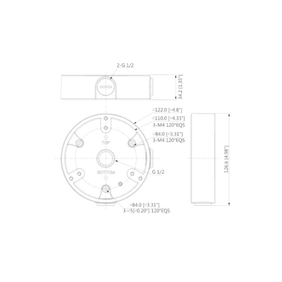 Dahua - PFA137 - Zubehör - Anschlussdose, Material: Aluminium, Anschlussdose, Modernes Design, Maße (Ø x H): 122 mm x 3 Dahua - PFA137 - Zubehör - Anschlussdose, Material: Aluminium, Anschlussdose, Modernes Design, Maße (Ø x H): 122 mm x 3-Beschreibung lesen