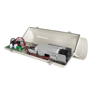 HPV42K2A160 , Wetterschutzgehäuse, Sonnensch utzdach, 420mm, Hochleistungs- Heizung,12VDC/24VAC-Beschreibung lesen