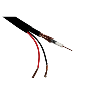 Rg 59 Plus Schwarz, Kombikabel aus RG 59 Videokabel, doppelt geschirmt, Stromkabel zur Spannungsversorgung (2 x 0,7 Lit-Beschreibung lesen