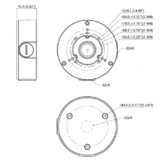 Dahua - PFA130-E-B - Zubehör - Anschlussdose, - Material: Aluminium - Gewicht: 0,35kg - Geeignet für Bullet Kamera Seri-Beschreibung lesen