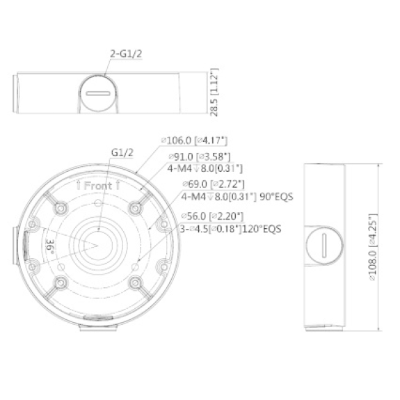 Dahua - PFA139 - Zubehör - Anschlussdose, Material: Aluminum, Anschlussdose, Maße: 108.0 x 28.5mm, weiß Dahua - PFA139 - Zubehör - Anschlussdose, Material: Aluminum, Anschlussdose, Maße: 108.0 x 28.5mm, weiß-Beschreibung lesen