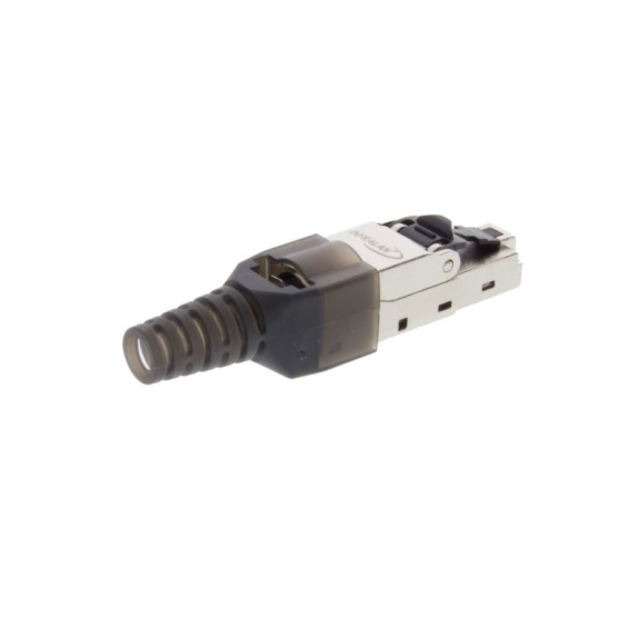jetcon-RJ45S-Cat6-FC Jetrics, RJ45 Stecker STP, Cat.6, AWG22-27, feldkonfektionierbar, schwarz-Beschreibung lesen