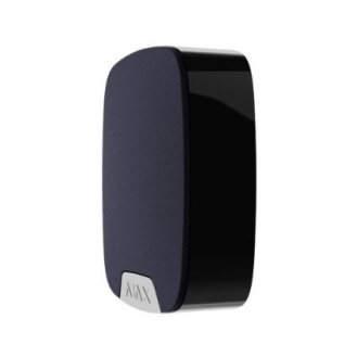 HomeSiren (schwarz), Drahtlose Innensirene in schwarz, 81 - 105 dB in 1 m Entfernung, bis zu 2000 m Reichweite (oh-Beschreibung lesen