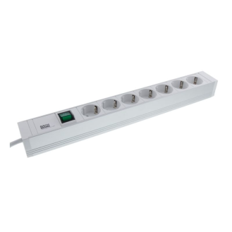 JETRACK19-SLS7 , 19 Zoll Steckdosenleiste Alu mit Schalter, 7 x Schuko, 1HE-Lire la description