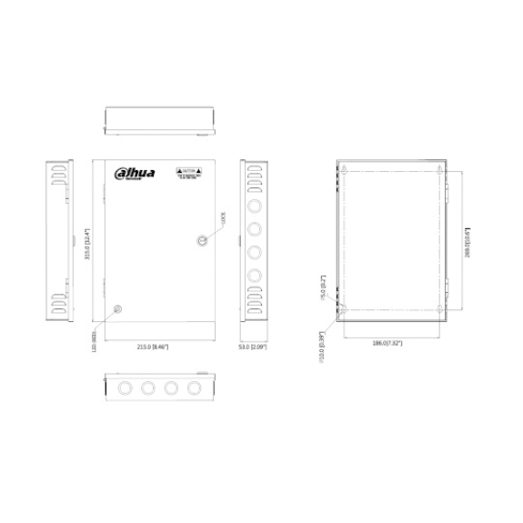 Dahua - PFM342-9CH - Zubehör - Netzteil, - Weißer Wandkasten - modernes Design, leichte Installation - Universelle Eing-Beschreibung lesen