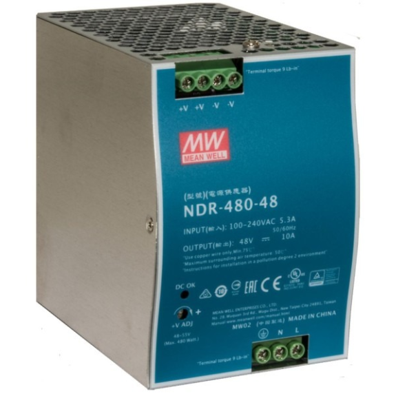 barox PS-DIN-AC/48/480k, Netzteil für Hutschienenmontage, 230VAC, 48-53VDC, 480W, kurze Bauweise-Beschreibung lesen