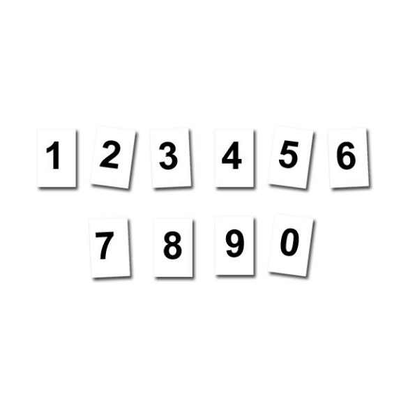 Numero magnetico nero su sfondo bianco - Altezza 25 cm-Leggi tutto