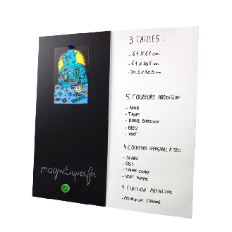 Placa autoadhesiva compatible con imanes 30,5 cm x 30,5 cm x 1,3 mm - 10 colores-Leer más