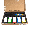 Set aus 100 magnetischen Etiketten mit farbigem Rand