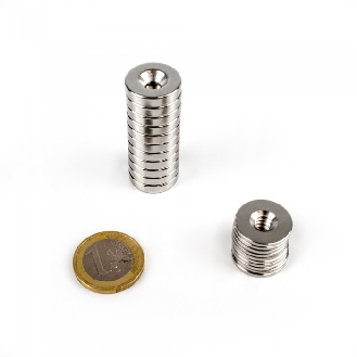 Kit di fissaggio magnetico a vite - 10 magneti e 10 contropartite diametro 15 mm-Leggi tutto