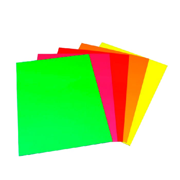 Feuille A3 couleur FLUO - Revêtement feutre effaçable-Lire la description