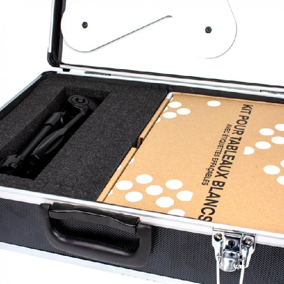 Pizarra magnética transportable con maletín de transporte y kit de accesorios-Leer más