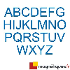Lettres magnétique découpée hauteur 5 cm - Bleu
